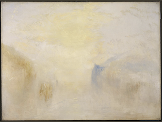 水彩と表現の比較をするためのターナーの油絵　Sunrise with a Boat between Headlands 1840–5/Tate所蔵