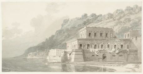 Posilippo/The Castello di Donna Anna1797年作/22歳の作品
ターナー初期の水彩風景画｜写実と構造を重視した明快な画面構成