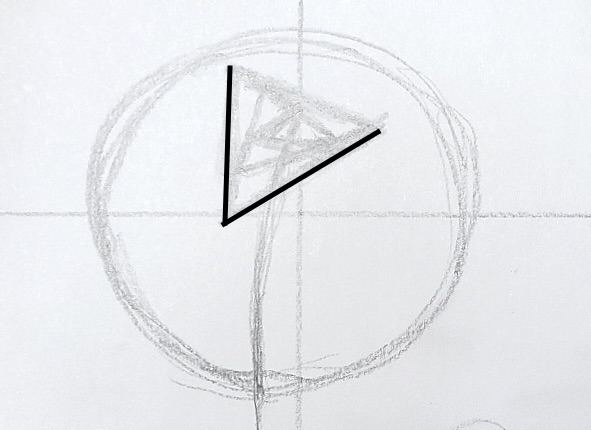 バラ 下描き 花の中心 渦巻き構造 描き方 第四段階