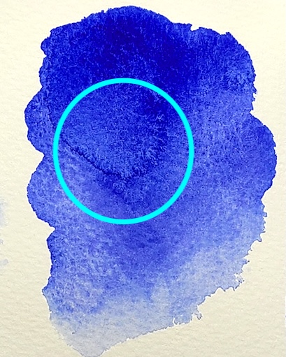 透明水彩絵の具 ウルトラマリン・ディープ 乾燥後 エッジ 水彩境界