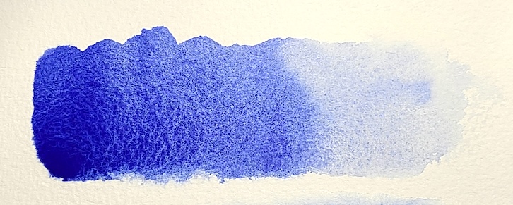 透明水彩絵の具を単色で濃度差をつけて塗った色見本