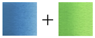 コンポーズブルーとパーマネントグリーンNo.1の色見本