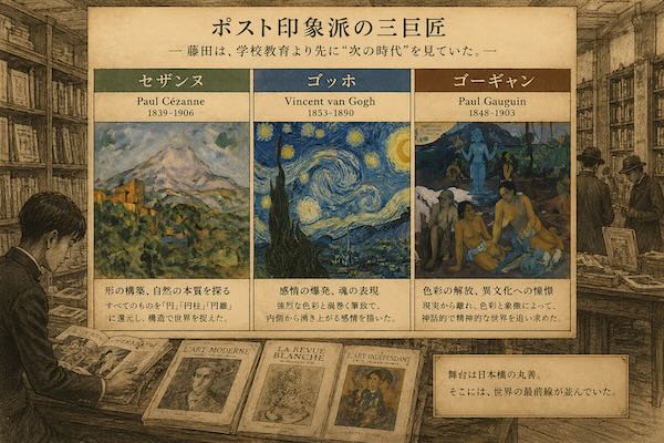 藤田嗣治が丸善で出会ったセザンヌ ゴッホ ゴーギャンの比較図