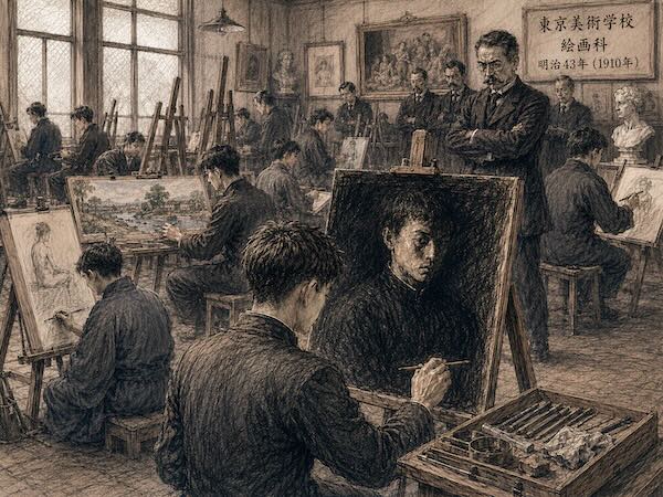 藤田嗣治 卒業制作 自画像 黒田清輝 東京美術学校 イメージ