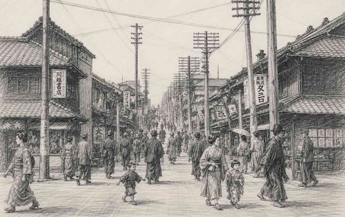 明治時代 神楽坂の町並みと少年時代の藤田嗣治