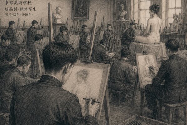 東京美術学校 授業風景 藤田嗣治 学生時代 イメージ